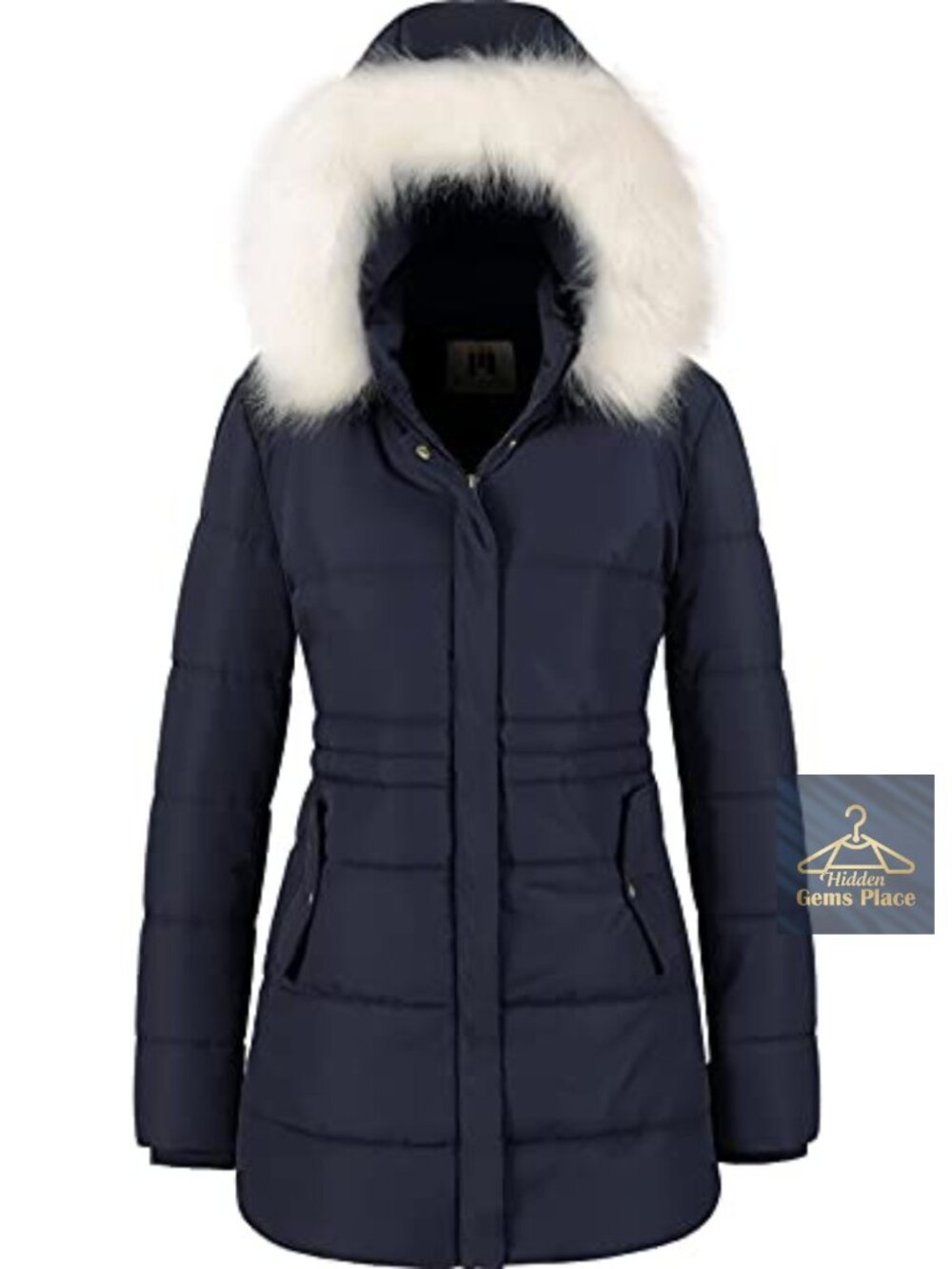 Waterproof Long Puffer Jacket Faux Fur Hood Winter Parka